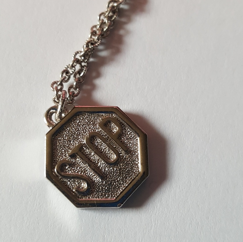 Unique VTG Stop Sign Necklace